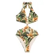 [Farm Rio] Farm Rio Botanical-print Swimsuit XS YELLOW