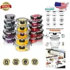 Stackable 30 PC Glass Containers with Lids - Ideal for Meal Prep & Leftovers