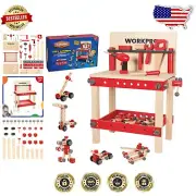 Durable Wooden Tool Set with Workbench - Kids Educational Toy for 3-Year-Olds