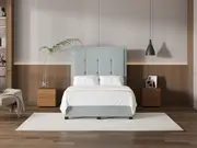 My Style Framed Headboard & Standard Base - Double / Duckegg / Drawer Base