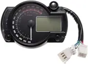 15000rpm Modern Motorcycle Digital Light LCD Digital Gauge Speedometer Tachometer Odometer Adjustable Motorcycle 7 Color Motorcycle Trip Meter(Without Sensor)