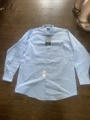 Shaquille O'Neal XLG Button Up Shirt Men's 16.5 36/37 Tall Blue NWT F1-005