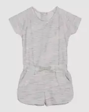 $43 Design History Kids Girl's Gray French Terry Cap-Sleeve Romper Size XL