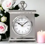 Modern Shiny Silver Rectangle Doyle & Co Clock & White Face Home Decor Display