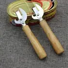 Manual Wooden Handle Can Opener Pointed Head Lid Remover Canisters