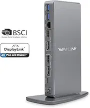 Laptop Docking Station USB-C WAVLINK Universal Docking Stations for Dual Monitor with Single 5K Display & 2 4K HDMI Ports, 2 4K DisplayPorts for Windows/Mac