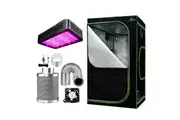 Grow Tent 1000W LED Grow Light 90X90X180cm Mylar 6" Ventilation