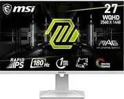 MSI MAG 274QRFW 27 Inch WQHD Gaming Monitor - 2560 x 1440 Rapid IPS Panel, 180 Hz / 1ms GtG, 123% sRGB Colour Gamut, Frameless Design, DisplayHDR 400 - DisplayPort 1.4a, HDMI 2.0b