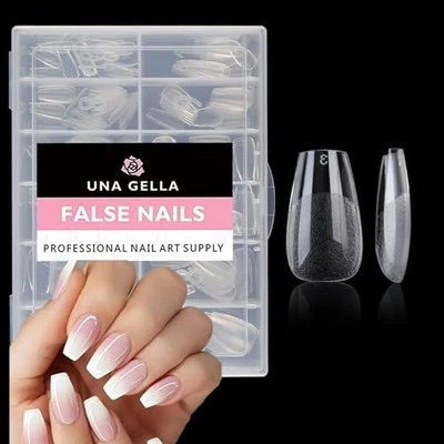 Short Coffin Nails Tips, 504pcs No c Curve short Coffin Gel A0-Short Ballerina