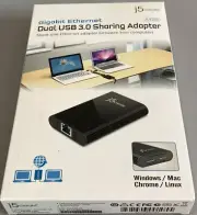 j5create Dual USB 3.0 to Gigabit Ethernet Sharing Adapter JUE230