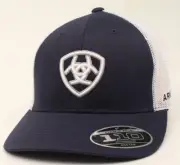 ARIAT MENS HAT CAP FlexFit 110 EMBROIDERED SHIELD NAVY A300007903