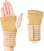 Wrist Support Gloves With Velcro Strap, 1 Pair Breathable & Moisture Wicking Fingerless Compression Gloves, Wrist Brace Arthritis Gloves for Relief Hand Pressure, Wrist Pain, Sprains, Computer Typing