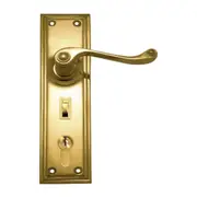 Superior Brass Heritage Door Lever Double Step Entrance Set with Privacy Lock