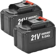 21V 6000mAh Rechargeable Lithium Ion Battery Compatible for Makita Cordless Dirll/Brushless Wrench/Screwdriver/Circular Saw(2Pcs 6000mAh 5S3P)
