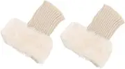 [OATIPHO] Fur Boot Covers Leg Warmer Socks Leg Warmers Slouch Fleece DIY Grip Fur Tops for Women Ankle Compression Socks Women Woman Shoes Long Boot Women Socks Toe Acrylic Light Grey