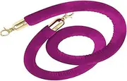 Rope Barriers, Rope Barrier Belt 3/5/10Ft Purple Velvet Stanchion Rope, Blackfor Stanchion Posts Queue Pole, Rope Barrier with Silver Plated Hooks, Thick for Carpet Events(Purple,4.9ft/150cm)