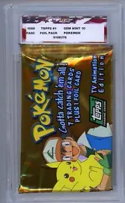 1999 Topps Series #1 Pokemon Foil Pack AGC 10 Gem Mint FASC Pikachu