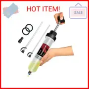 Thorstone Automotive Fluid Extractor Pump, Oil Change Syringe with Hose, Manual