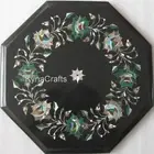 Malachite Stone Inlay Work Coffee Table Top Black Marble Bed Side Table for Home