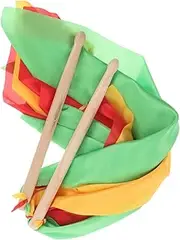 Hoement 1 Pair Waist Drum Drumsticks Gymnastics for Gymnastics Ribbon Wand Streamers on a Stick Ribbon Dancing Wands for Twirler Stick Dance Stuff Rhythmic Gymnastics Ribbon