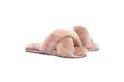AUSTRALIAN SHEPHERD UGG Women Crossover Fluffy Slides Linty Limited Edition Dawn Pink