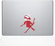 The Decal Guru Skiing Decal Apple Decal Vinyl Sticker, 13" MacBook Pro, Red