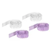 4pcs 35" Miniature Garden Fence Mini Ornament Wood Picket Light Purple White