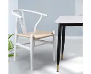 Levede 2x Dining Chairs Wooden Hans Wegner Chair Wishbone Chair Cafe Lounge Seat