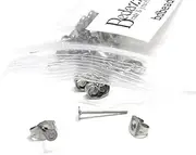 [Bedazzlinbeads] 20 Hypo-Allergenic 304 Grade Stainless Surgical Steel Flat Pad Setting Earring Findings with Backs (3mm Pad)
