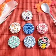 BRIGHTFUFU 7pcs Japanese Style Chopstick Holder Vintage Design with Unique Patterns for Chopsticks Spoons and Forks Home Decor Accessory