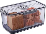 [Chulovs] Bread Bin Bread Bins for Kitchen Counter Airtight, Time Tracking Bread Storage Container with Lid, Bread Storage for Homemade Bread, Toast, Bagel, Doughnut and Biscuits (Grey)