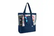 Summer Splash Beach Bag With Cooler Compartment Clear Mesh Navy 35 x 40cm