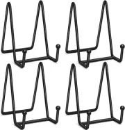 Ouskr Plate Stands for Display, 4 Pcs 4-1/4 Inch Plate Holder Display Stand, Met