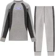[FEESHOW] Children Girls Thermal Suit Long Sleeve Base Layers Shirt with Leggings Undershirt Underwear Set