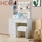 Dressing Table With Drawers Mirror Stool Set Makeup Desk Vanity Table Bedroom