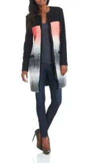 ADIDAS Silver Label New Fashion Luxe COAT Women's L Wool Mohair Long Black $995