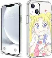 CHENQIAOHU Compatible with iPhone 15 Case, Full Body Protection Shockproof Protective Phone Clear Case Slim Thin Cover (Anime-Sailor-Moon-Magic-9), ASONRPEA-129
