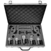 Pyle PDKM7 7 Microphone Wired Drum Kit with Carrying Case & Mounting Accessories