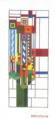 Danji /Frank Lloyd Wright Saguaro Forms Cactus Handpainted Needlepoint Canvas