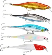 Toddmomy 5pcs Lure Bait Artificial Fish Baits with Fish Shaped Design Extra Strong Wire Fishing for Freshwater Fishing Accessories
