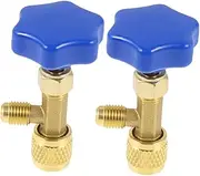 Mikinona 2pcs Brass Charging Valve Opener Tools Portable Safety Adapter for Air Conditioning Refrigerants Flow Control Valves for Automotive Use Lightweight and Compact Design