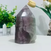 836g Natural Fluorite Crystal Obelisk Quartz Tower Healing Wand Point