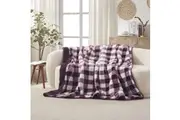 Dreamaker Gingham Plush Heated Throw Cherry - 180x200cm