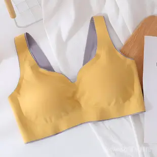 女生內衣 馬卡龍色 泰國乳膠內衣 bra 女士文胸 瑜伽運動跑步無鋼圈聚攏運動胸罩現貨
