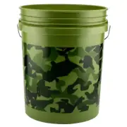 5 Gallon Paint or Cleaning Bucket Pail with Handle, Camoflage Green