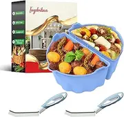 Slow Cooker Divider Allows Cooking Two Different Meals At Once Time, Reusable Silicone Divider Insert, Dishwasher Safe, BPA Free.(Blue- Blue)