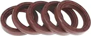 X AUTOHAUX Universal Oil Seal TC Double Lip W Steel Spring Seal Ring Rotary Shaft Seal 32x42x7mm High Pressure FKM Rubber Brown 5 Pcs