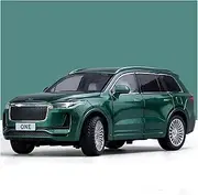 Die-cast Alloy Diecast 1:24 for Ideal ONE Car Models Pull Back Sound Light Rubber Tires Simulation Vehicles Collection Miniature Vehicle(Green)