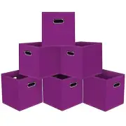 Black Foldable Storage Cubes Bins, Fabric Storage Box Cubes Organizer Baskets...