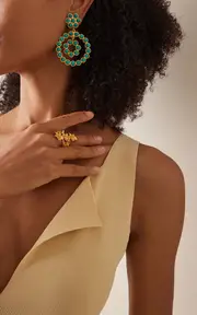 [Sylvia Toledano] Happy Flower 22K Gold-Plated Turquoise Earrings